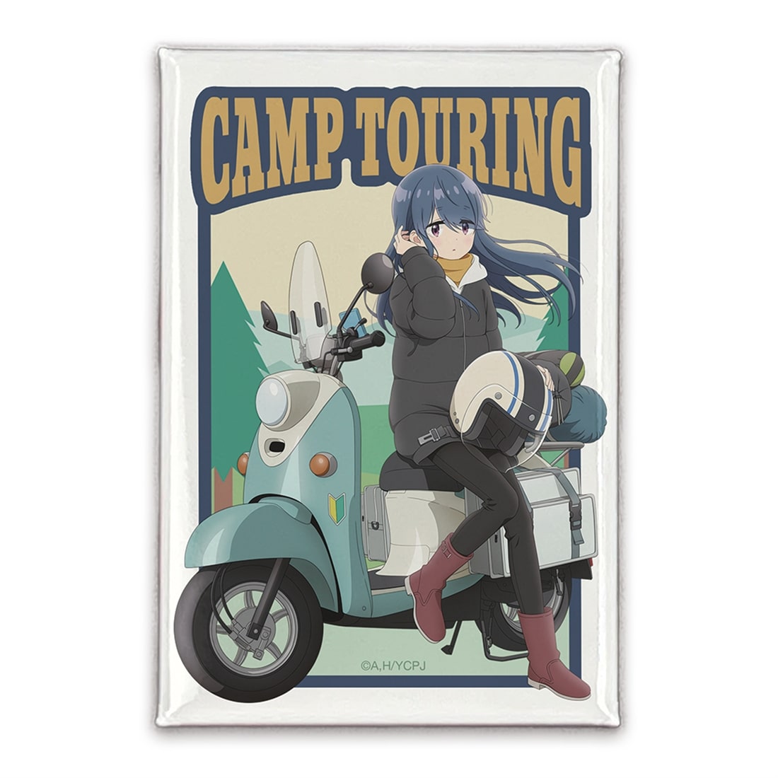 ゆるキャン△ SEASON3 描き下ろし 志摩リン スクエア缶バッジ バイクで