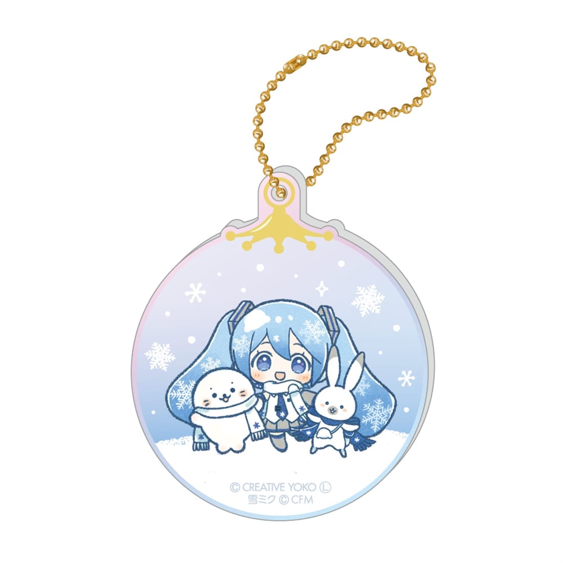 しろたん×雪ミク オーロラアクリルキーホルダー ちびキャラver. A