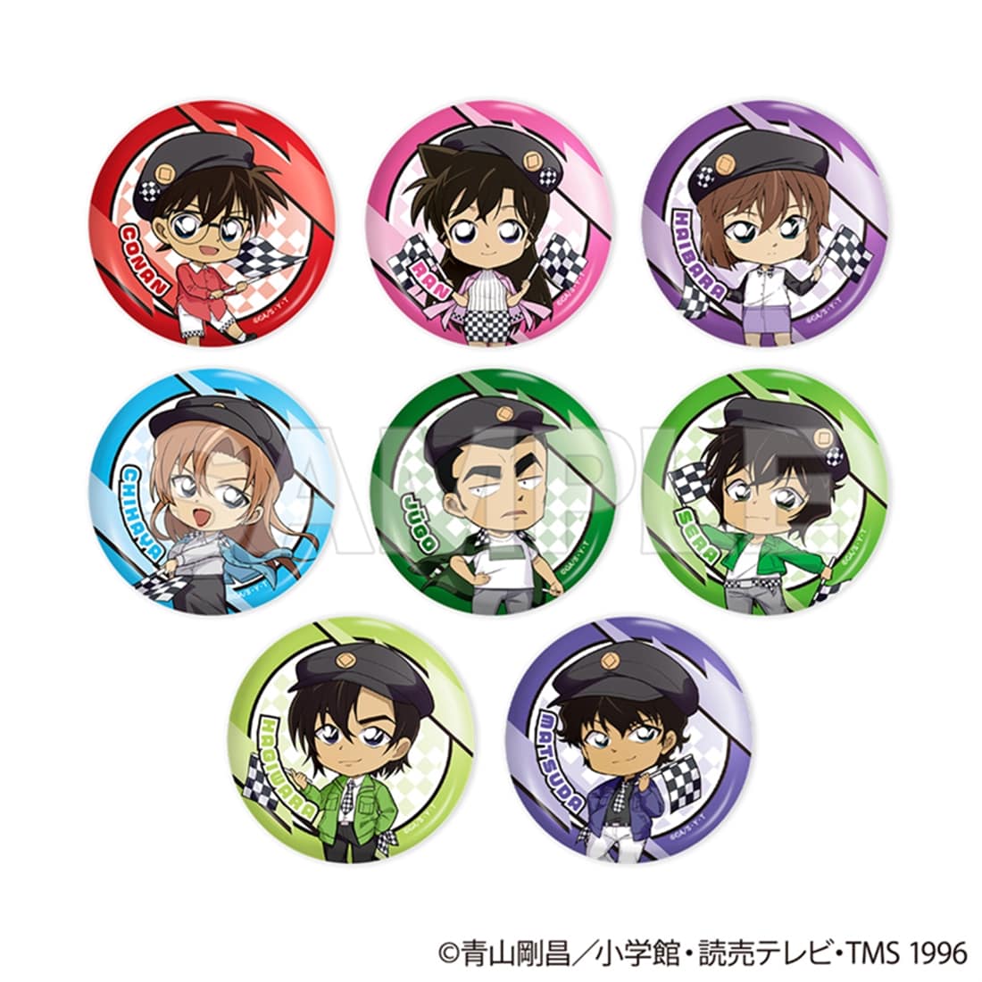 名探偵コナン トレーディング缶バッジ チェッカーフラッグ① 【1BOX