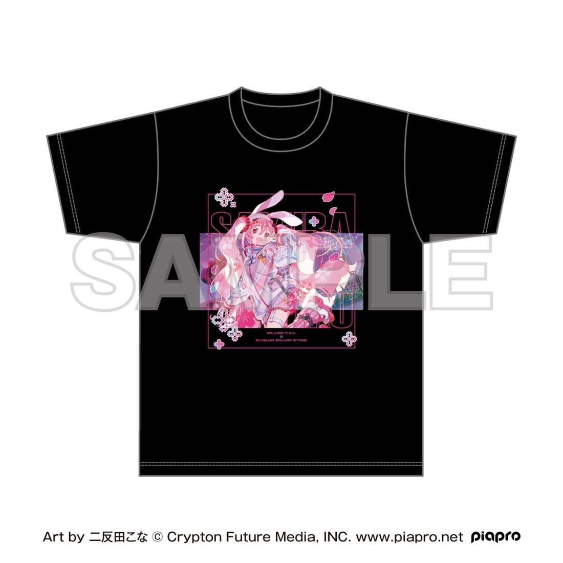 桜ミク×Shibuya Sakura Stage フルカラーTシャツ Art by 二反田こな