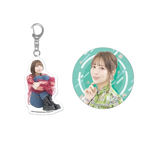 青木瑠璃子のアイコン“社員総会2024” アクリルキーホルダー+缶バッジ