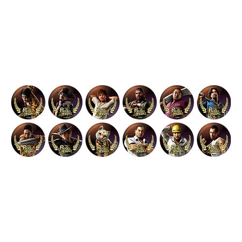 龍が如く8外伝 Pirates in Hawaii』メタル缶バッジコレクション（12種