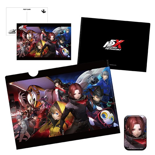 P5X クリアファイル＆ポストカード＆缶バッジセット: グッズ・文具