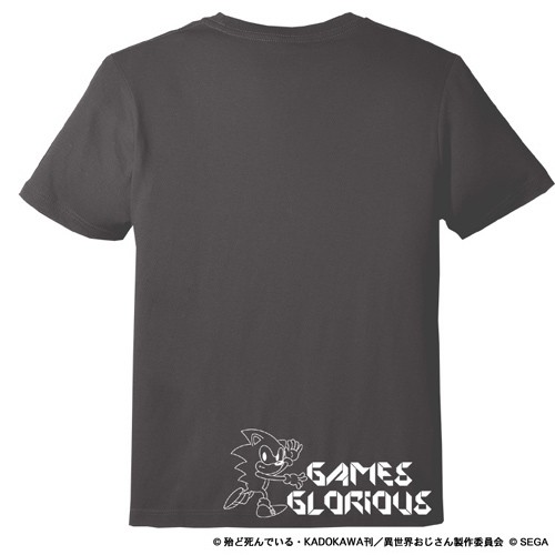 異世界おじさん x SONIC Tシャツ (限定カラー・チャコール)カラー