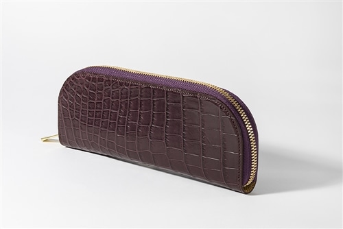 藤本さきこ クロコダイルペンケース【バーガンディ×ゴールド】: グッズ