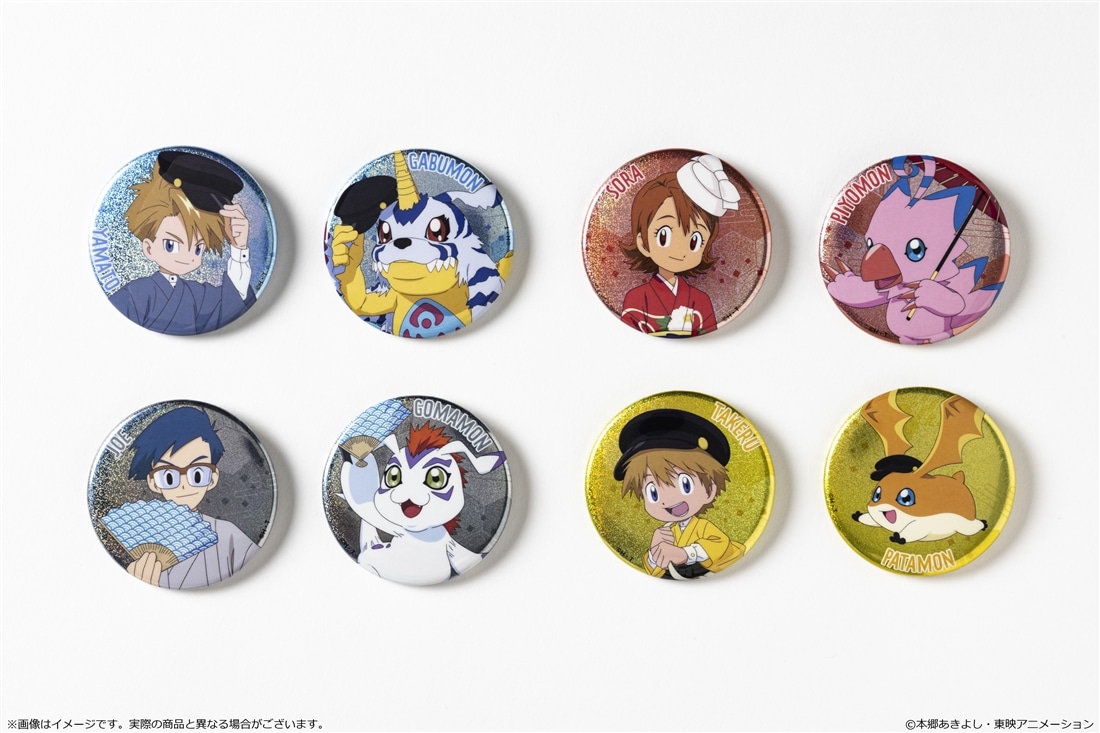 事後受注】デジモンアドベンチャー キラキラ缶バッジ 和モダンVer. B