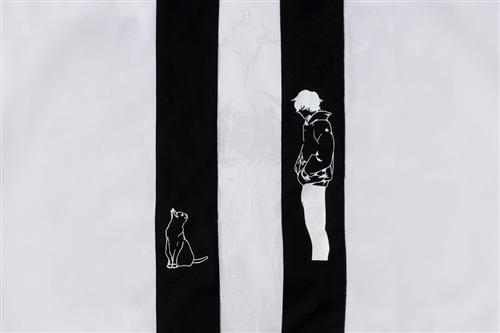 青い炎と猫、和紙34cm×24,8cm,墨 青い炎と猫、和紙34cm×24,8cm,墨 KYWS-236／ワッペン／御油