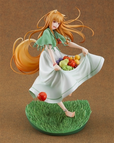 狼と香辛料ホロ～狼と果実の香り～フィギュア風なびく長い髪と尻尾果実を持ったポーズ 狼と香辛料』ホロ～狼と果実の香り～: フィギュア・プラモデル