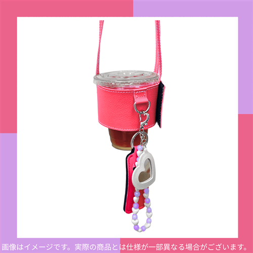 石井亜美　サイン入りスタンレーボトル＆ドリンクホルダーチャームセット　パープル×ピンク