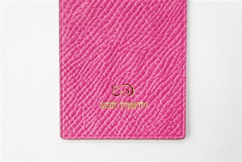 藤本さきこ クロコダイルブックマーク【ベージュ×ピンク