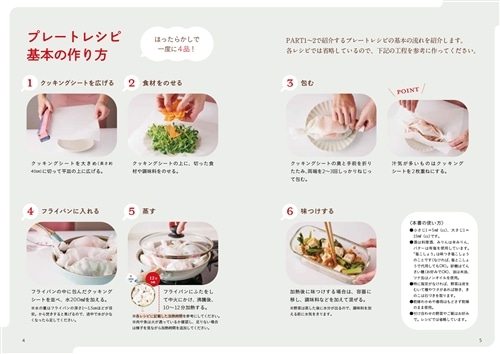 フライパンで4品一度に10分で完成！ 包んで蒸すだけレシピ