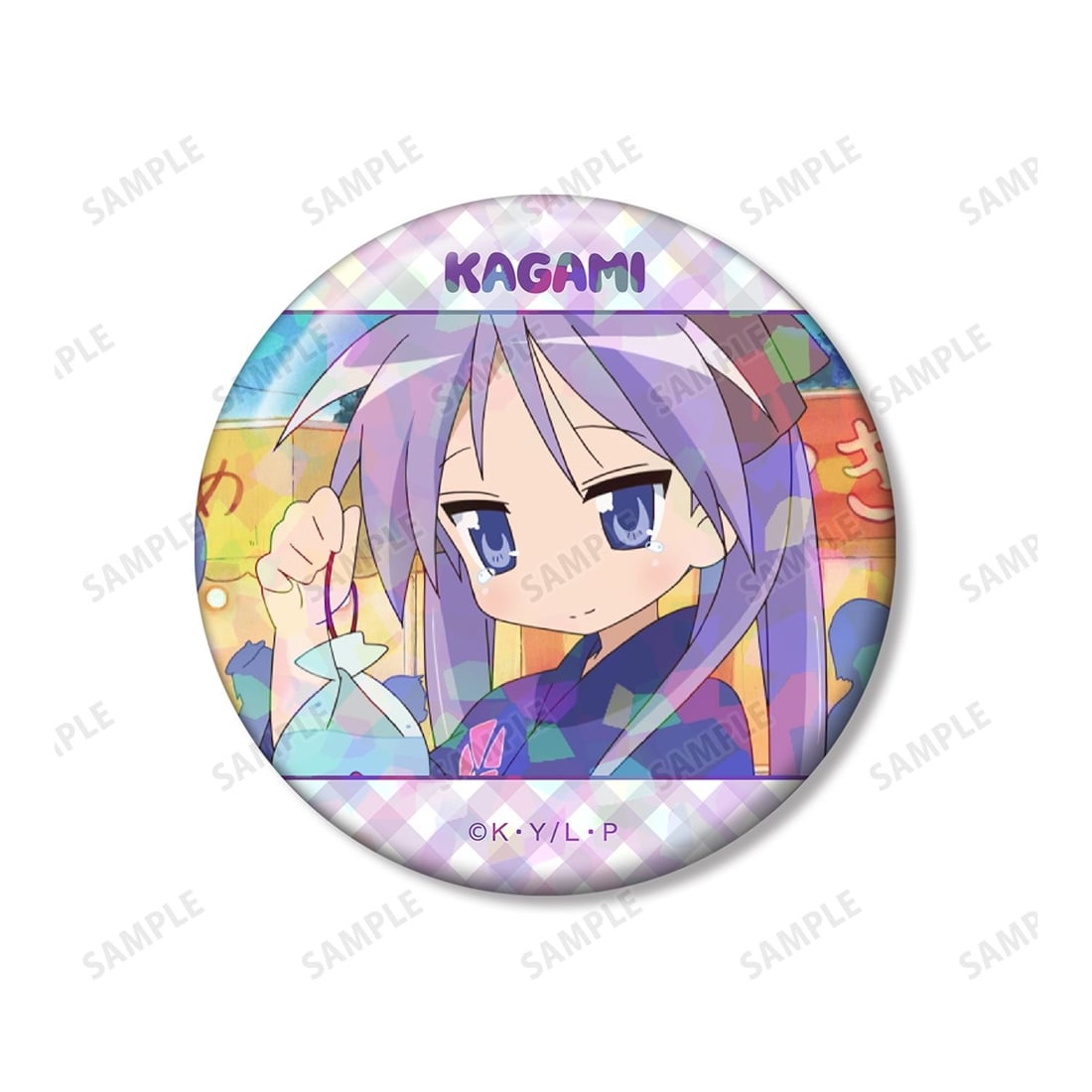 らき☆すた 柊かがみ 場面写ホログラム缶バッジ3個セット: グッズ