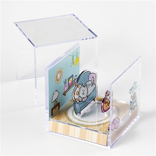ごろごろにゃんすけ アクリルジオラマキューブ サバトラくんの部屋