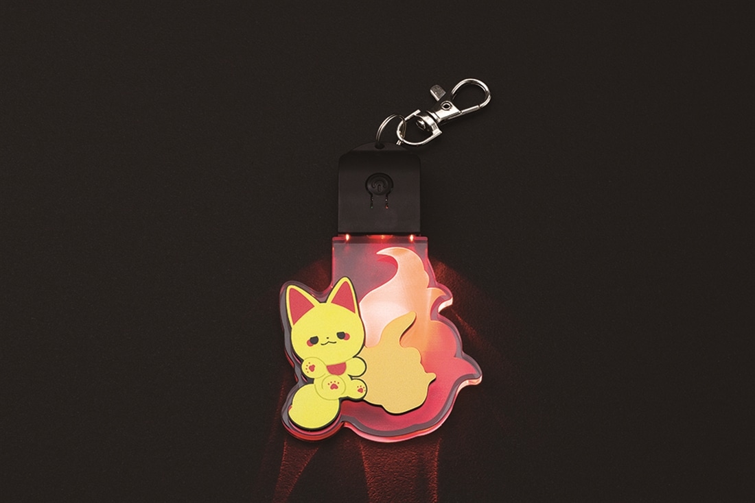 かみさまキツネとサラリーマン LEDライト付きキーホルダー4点 ※バラ売り不可 かみさまキツネとサラリーマン』LED狐火キーホルダーシリーズ キン