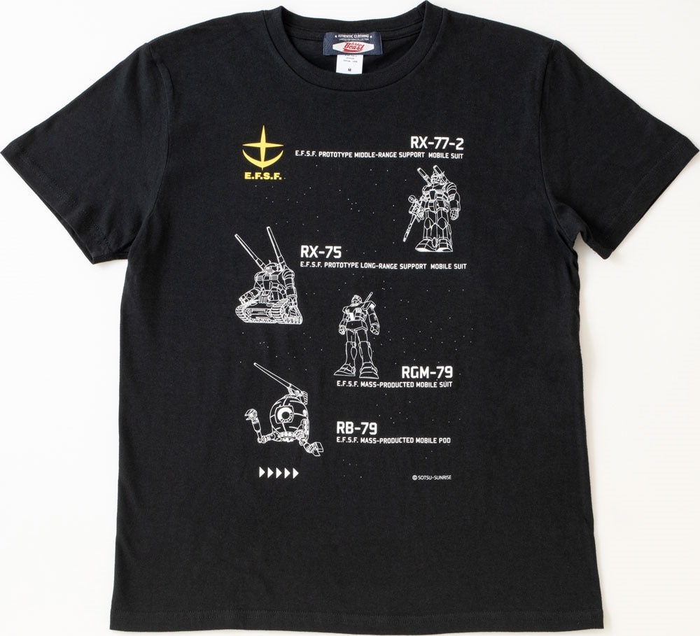 「機動戦士ガンダム」×October Beast 連邦全モビルスーツ Tシャツ（S）