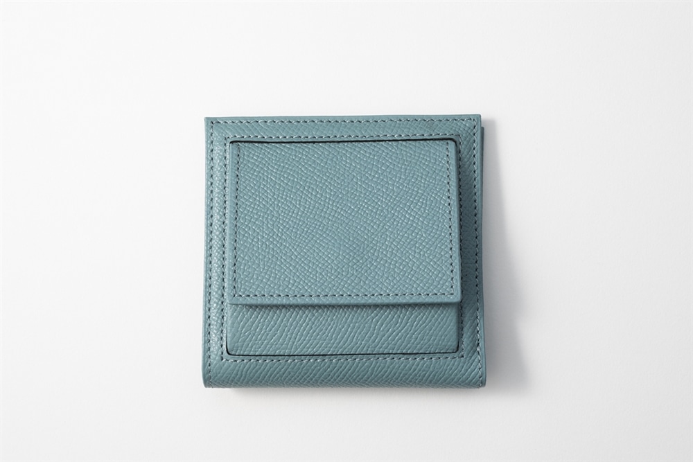 【新色】nana MINI WALLET  ブルーグレー×ダークグレージュ