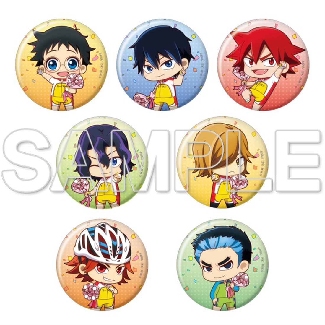 TVアニメ「弱虫ペダル」10周年フェスティバル トレーディングホログラム缶バッジ 総北ver.