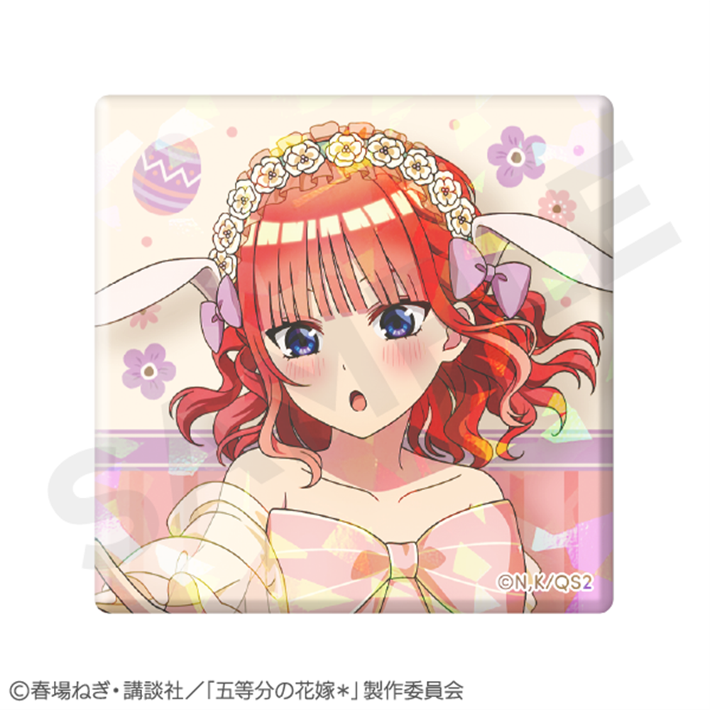 「五等分の花嫁＊」ホログラムスクエア缶バッジ 中野二乃