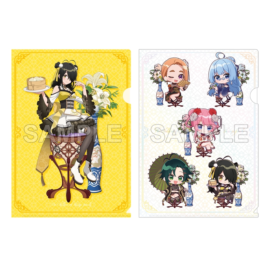 TVアニメ「紫雲寺家の子供たち」クリアファイルセット ことの&ミニキャラ集合 チャイナver.
