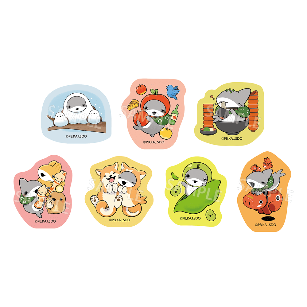 「映画 おでかけ子ザメ とかいのおともだち」ご当地子ザメちゃん フレークシール 北海道・東北ver.