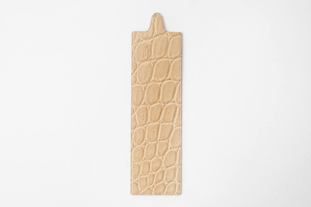 藤本さきこ　クロコダイルブックマーク【ベージュ×ピンク】