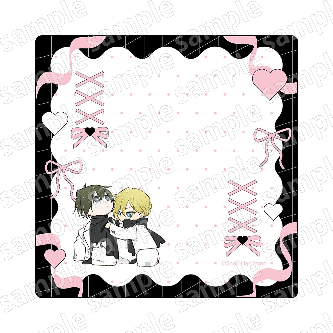 ミニタオル　平野と鍵浦　BLACK&PINK ver.