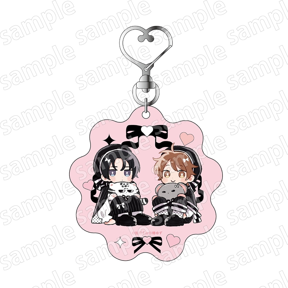 アクリルキーホルダー　みなと商事コインランドリー　デフォルメ　BLACK&PINK ver.