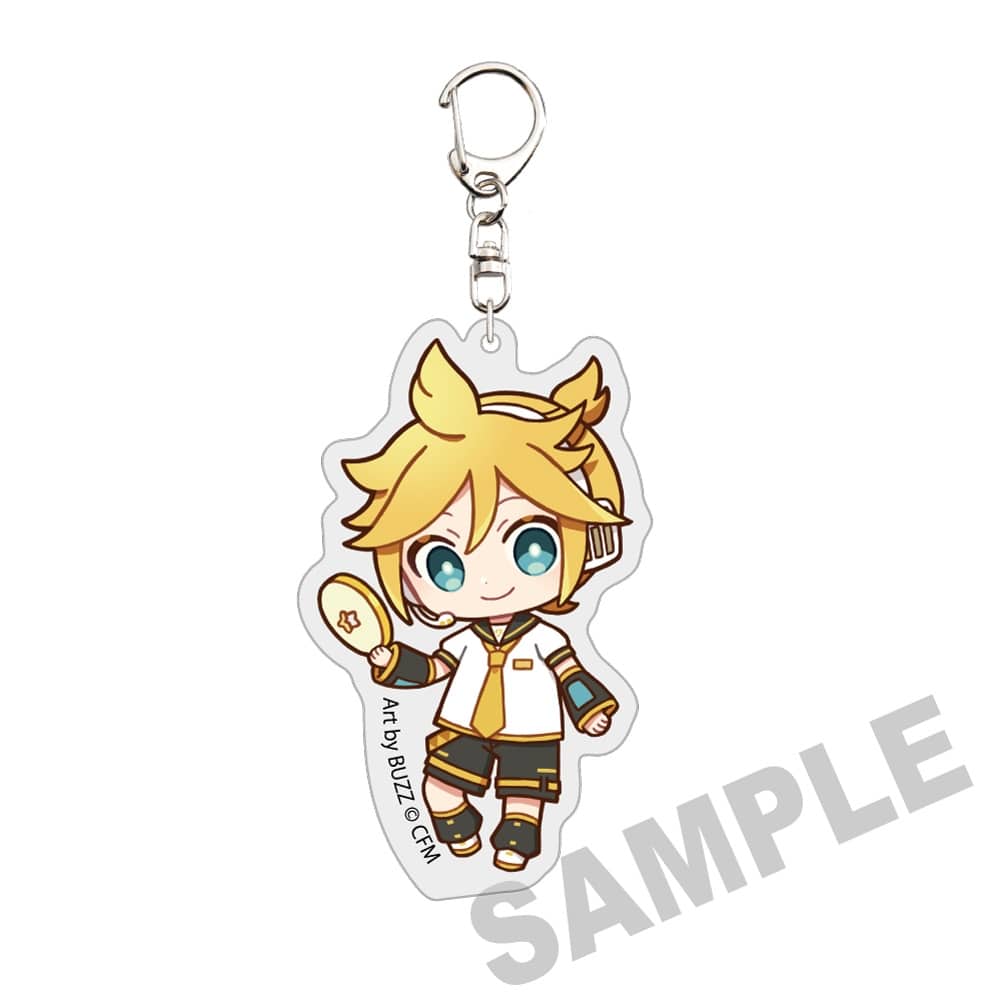 「初音ミク×弘前りんご」 ダイカットアクリルキーホルダー 鏡音レン Art by BUZZ