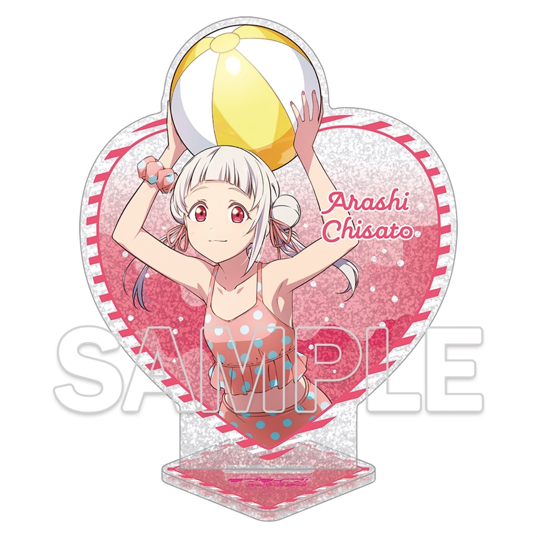 LoveLive! Days 2026年1月号『ラブライブ！スーパースター!!』ハート型ラメ入りアクリルスタンド 嵐 千砂都