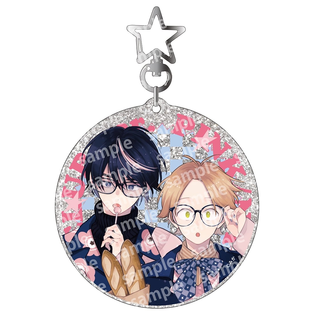 ラメアクリルキーホルダー　PINK/NAVY TRAD. CLUB ver.　君には届かない。