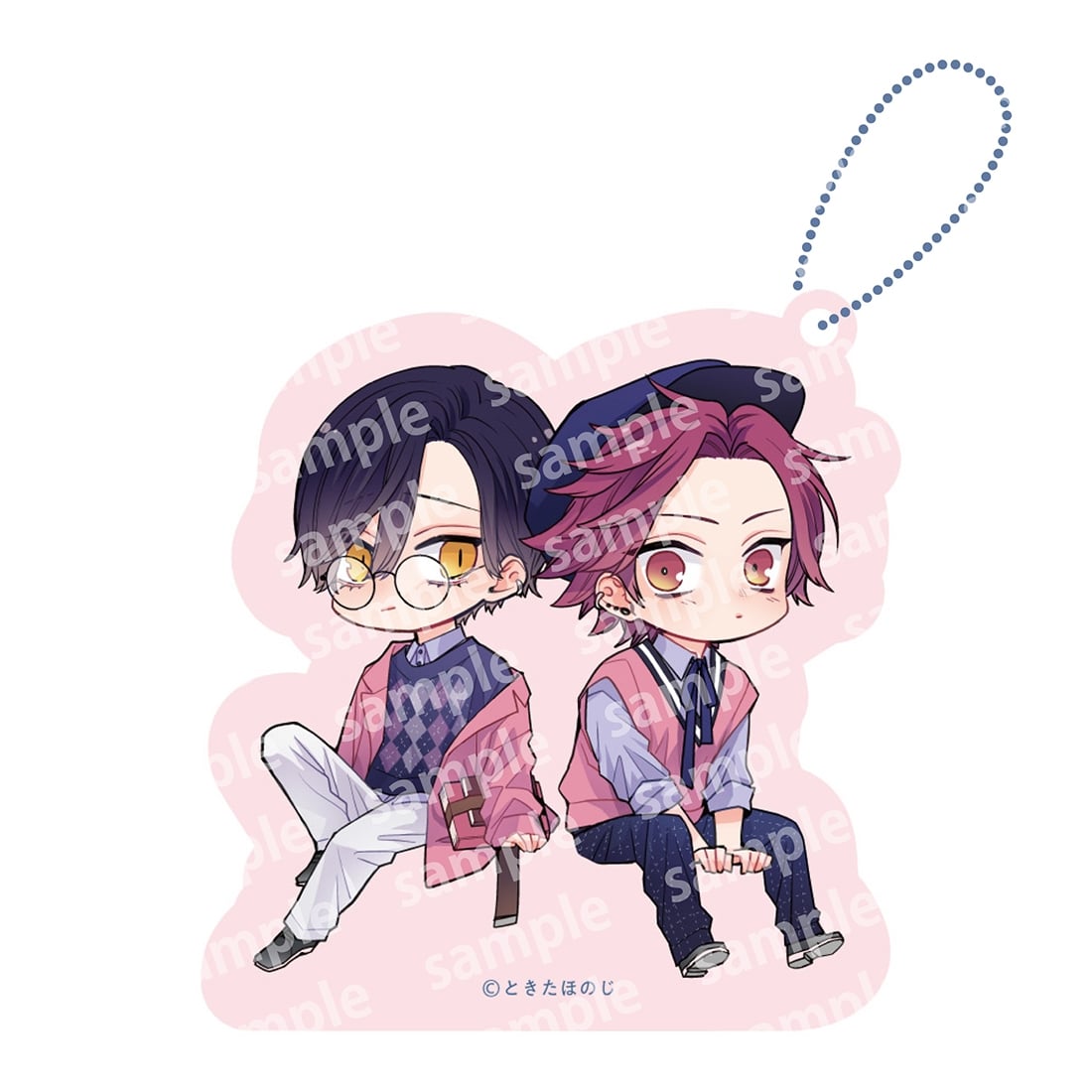 アクリルブロックチャーム　PINK/NAVY TRAD. CLUB ver.　ねこはねこらしくあれ