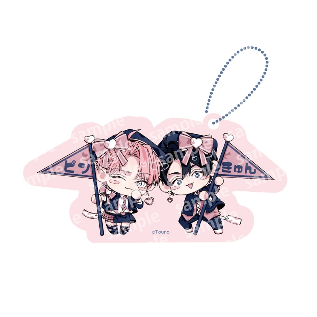 アクリルブロックチャーム　PINK/NAVY TRAD. CLUB ver.　ピンクにきゅんしていいですか