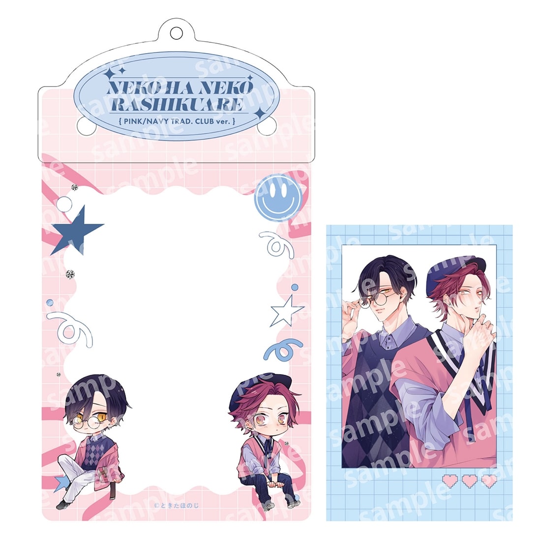 カードケースホルダー&フォト風カードセット　PINK/NAVY TRAD. CLUB ver.　ねこはねこらしくあれ
