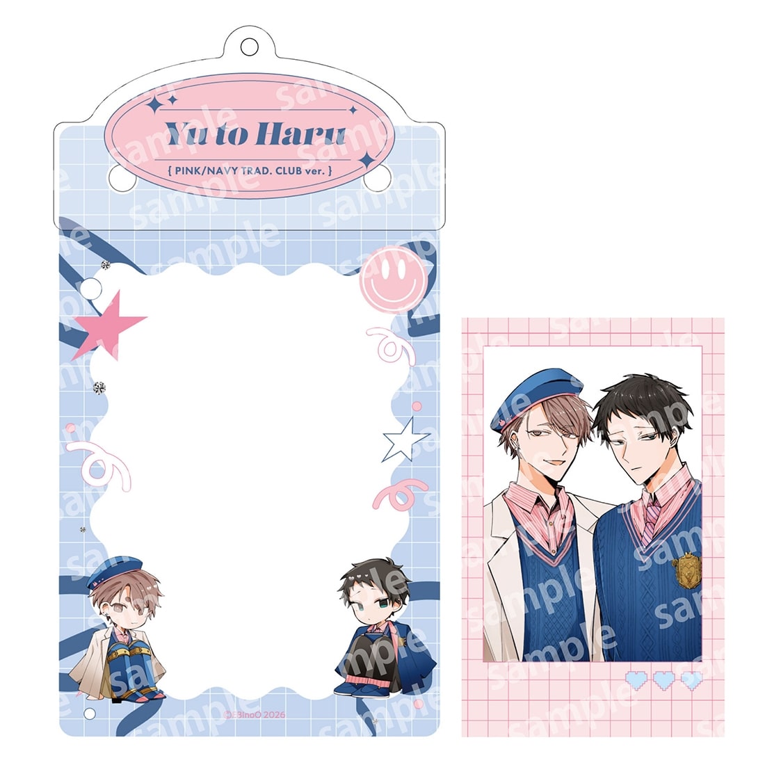 カードケースホルダー&フォト風カードセット　PINK/NAVY TRAD. CLUB ver.　悠と晴