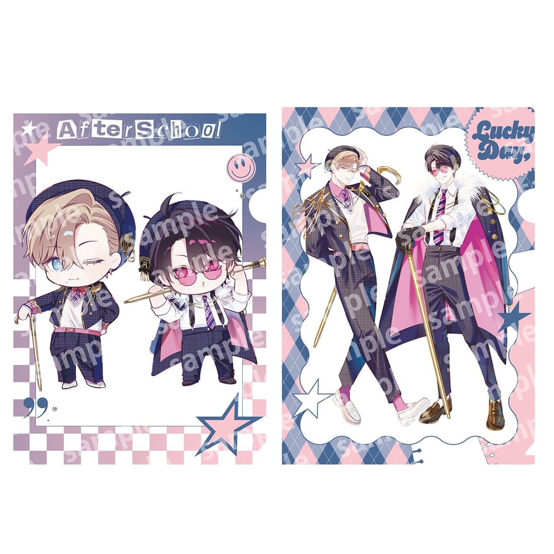 クリアファイルセット　PINK/NAVY TRAD. CLUB ver.　エンドロールは地獄まで