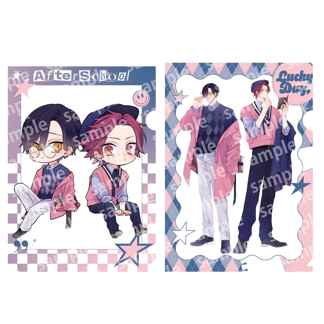 クリアファイルセット　PINK/NAVY TRAD. CLUB ver.　ねこはねこらしくあれ
