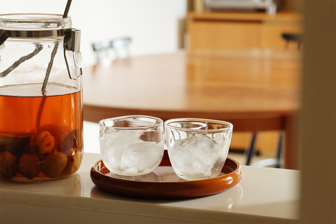 hibi hibi utsuwa"晴れの日グラス" "雨の日グラス" 手吹きグラス2個セット（化粧箱入り）