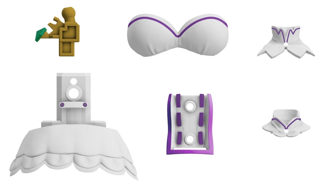 KADOKAWA PLASTIC MODEL SERIES 「Re:ゼロから始める異世界生活」 エミリア / エミリア DX ver. 彩色済みパーツセット2