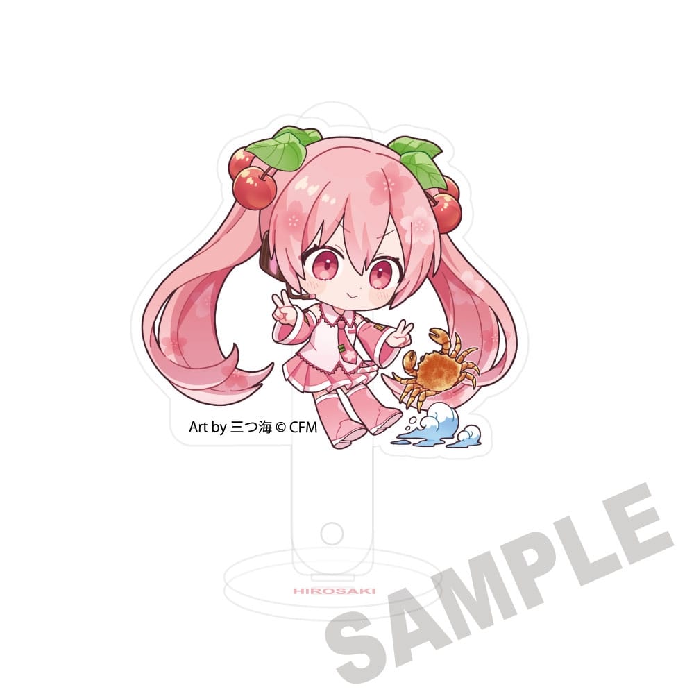 桜ミク×弘前さくらまつり2026 アクリルプロップ＆スタンド トゲクリガニ Art by 三つ海