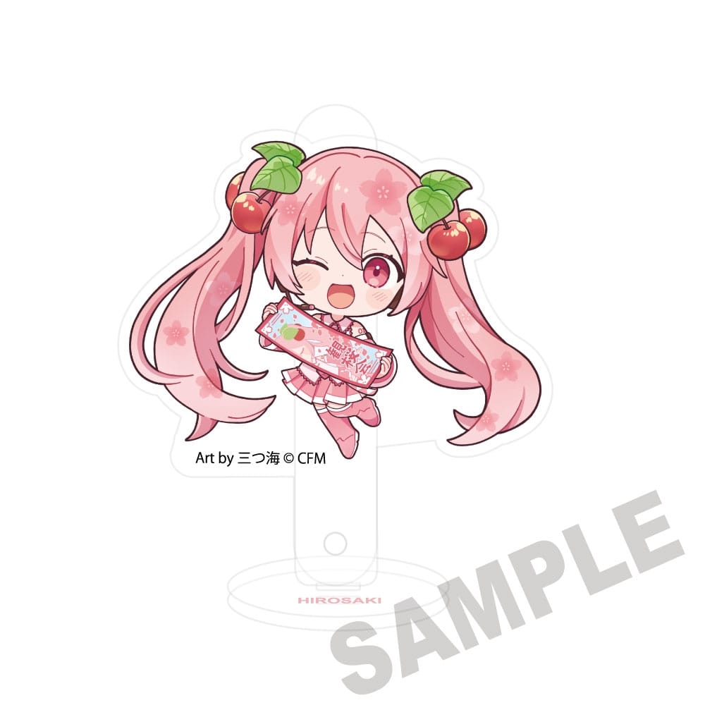 桜ミク×弘前さくらまつり2026 アクリルプロップ＆スタンド まんじ札 Art by 三つ海