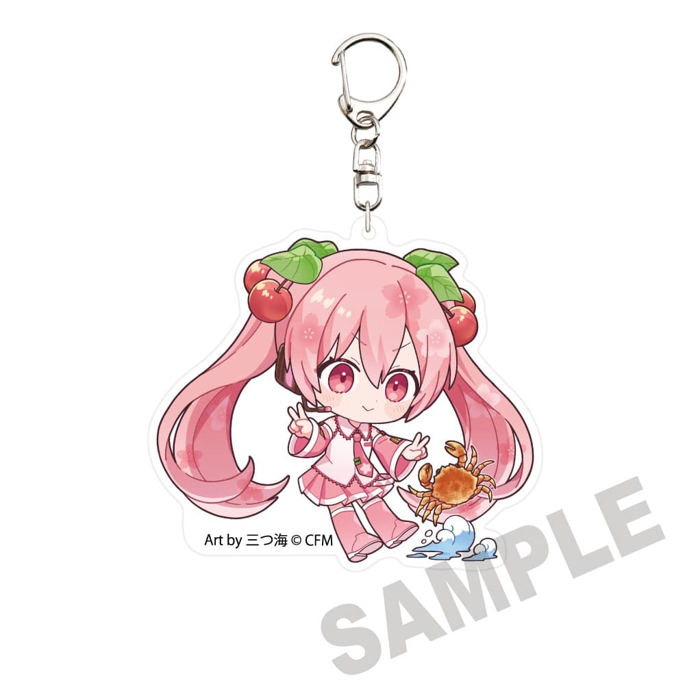 桜ミク×弘前さくらまつり2026 ダイカットアクリルキーホルダー トゲクリガニ Art by 三つ海