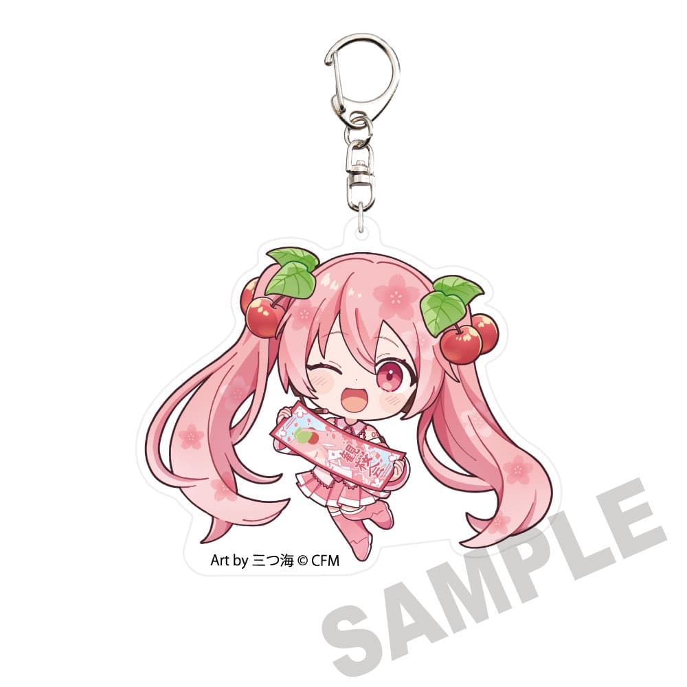 桜ミク×弘前さくらまつり2026 ダイカットアクリルキーホルダー まんじ札 Art by 三つ海