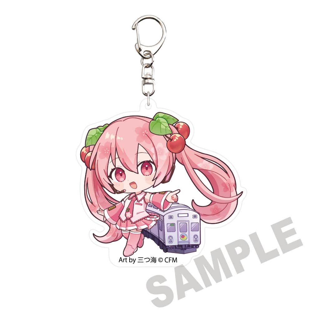 桜ミク×弘前さくらまつり2026 ダイカットアクリルキーホルダー 弘南鉄道電車 Art by 三つ海