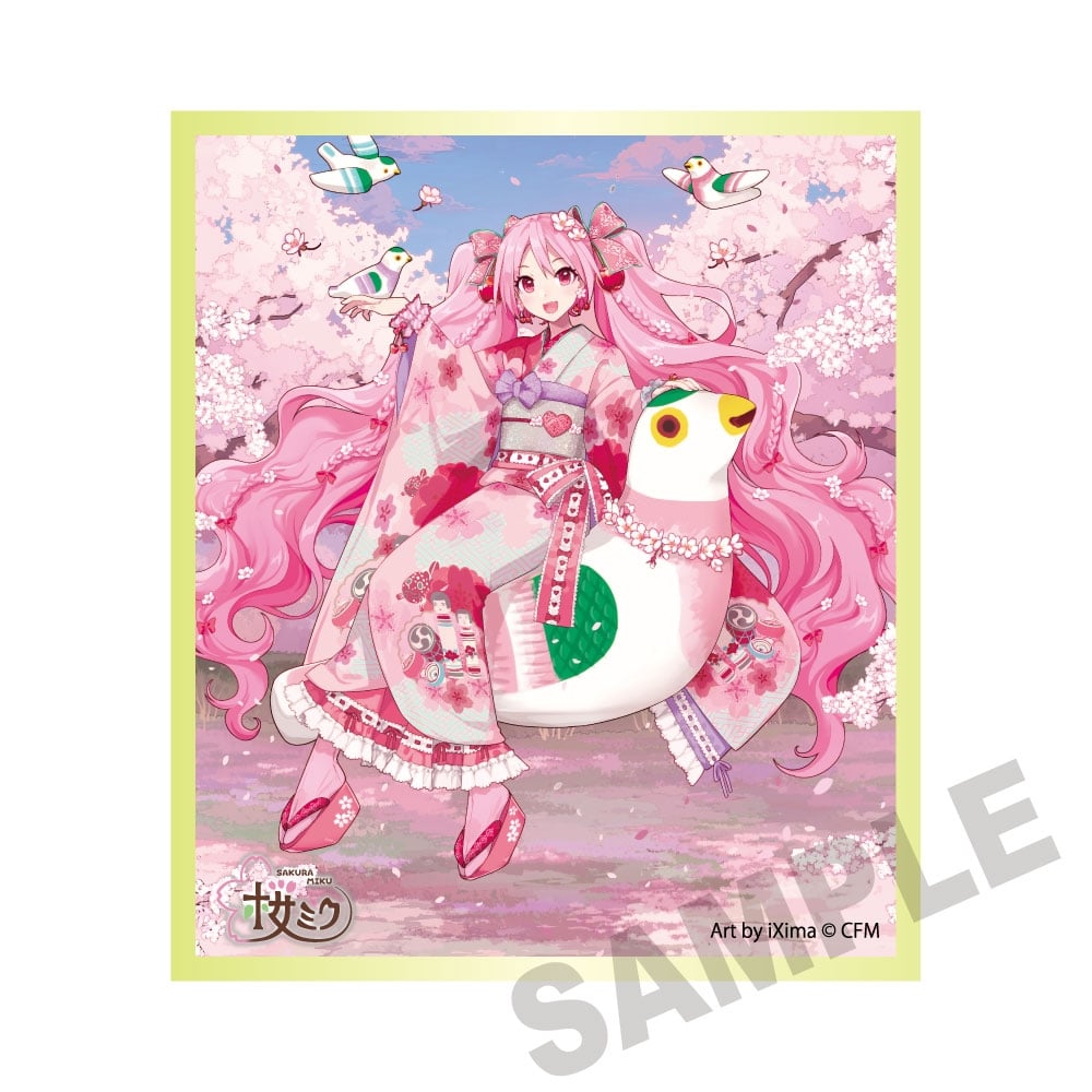 桜ミク×弘前さくらまつり2026 アクリル色紙 Art by iXima
