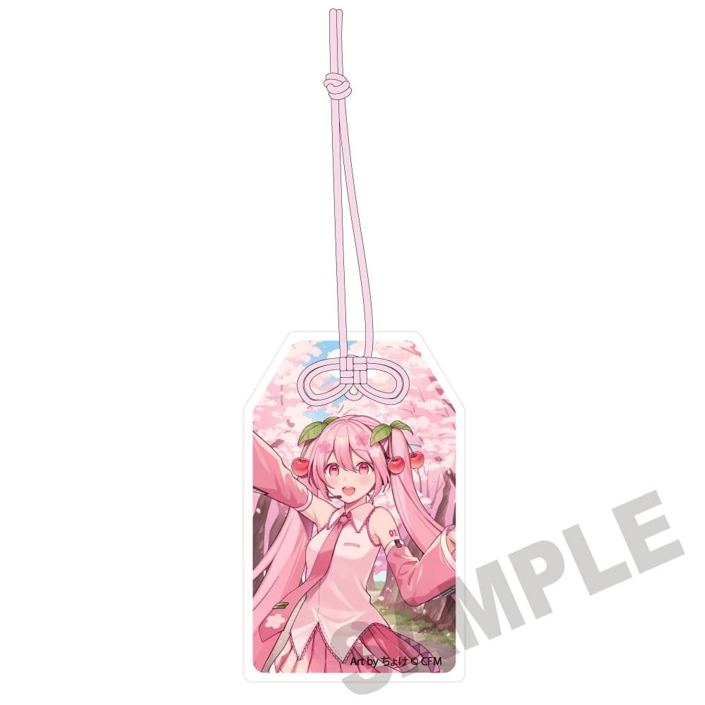 桜ミク×弘前さくらまつり2026 御守風アクリルさげ札 Art by ちょけ