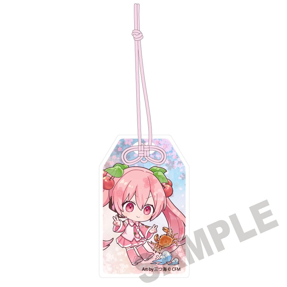桜ミク×弘前さくらまつり2026 御守風アクリルさげ札 トゲクリガニ Art by 三つ海