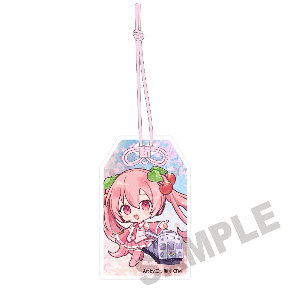 桜ミク×弘前さくらまつり2026 御守風アクリルさげ札 弘南鉄道電車 Art by 三つ海