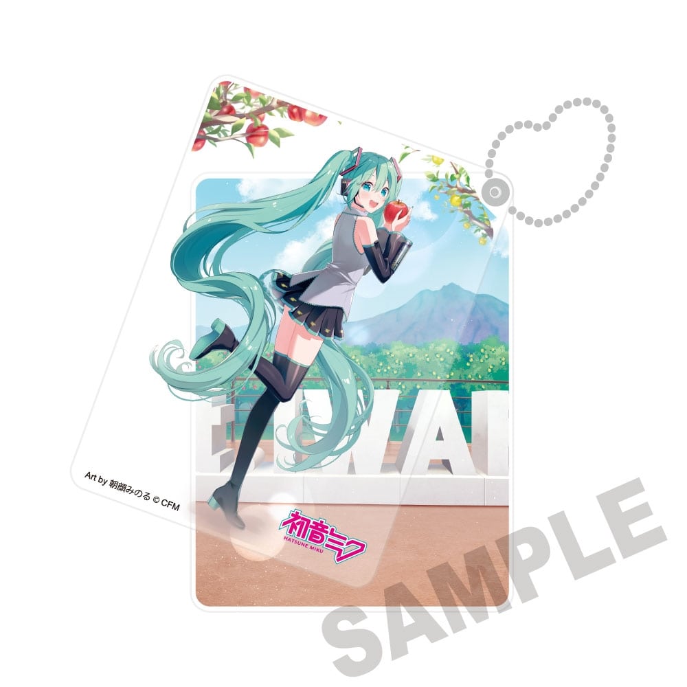 初音ミク×弘前りんご スライドアクリルキーホルダー Art by 朝顔みのる