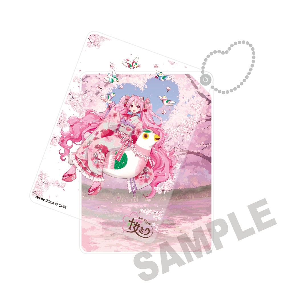 桜ミク×弘前さくらまつり2026 スライドアクリルキーホルダー Art by iXima