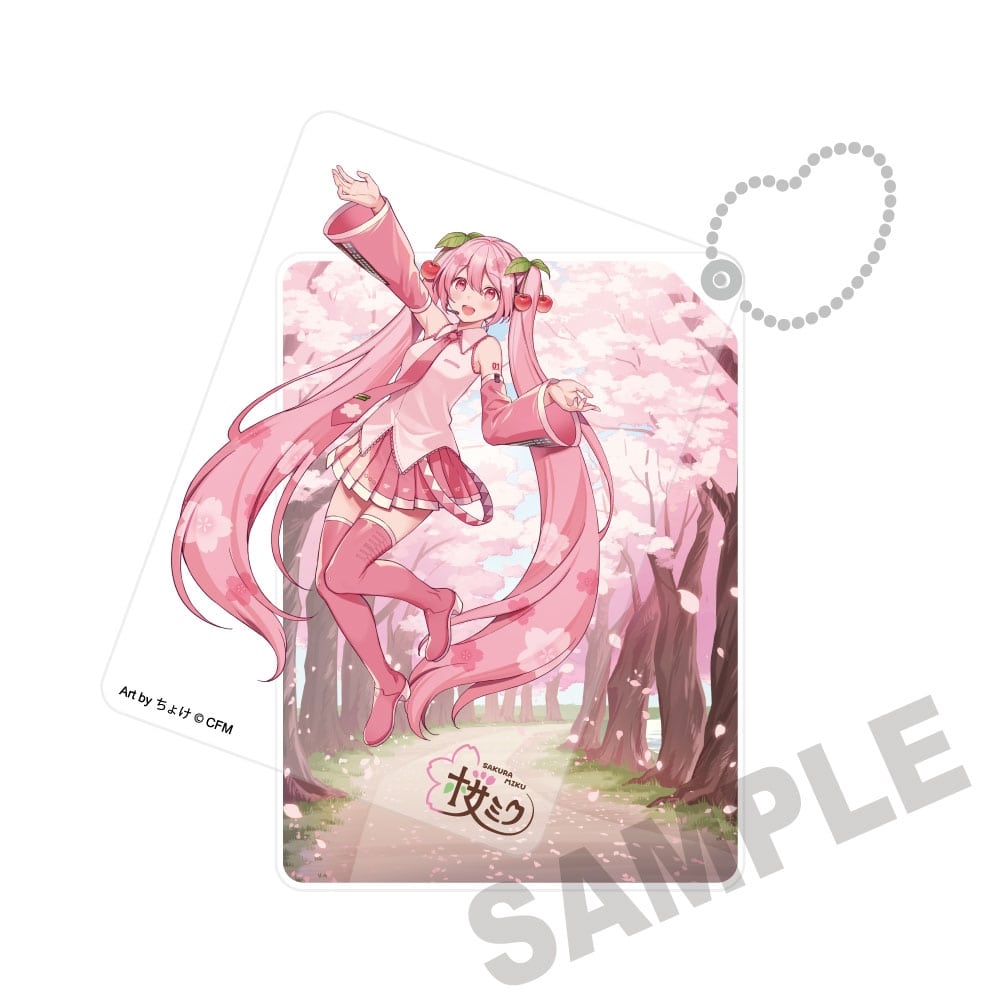 桜ミク×弘前さくらまつり2026 スライドアクリルキーホルダー Art by ちょけ